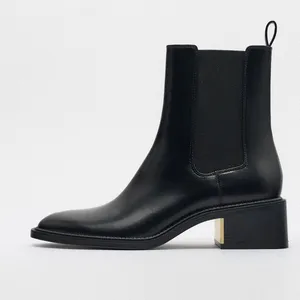 نیم بوت زنانه زارا مدل METALLIC BLOCK HEEL 