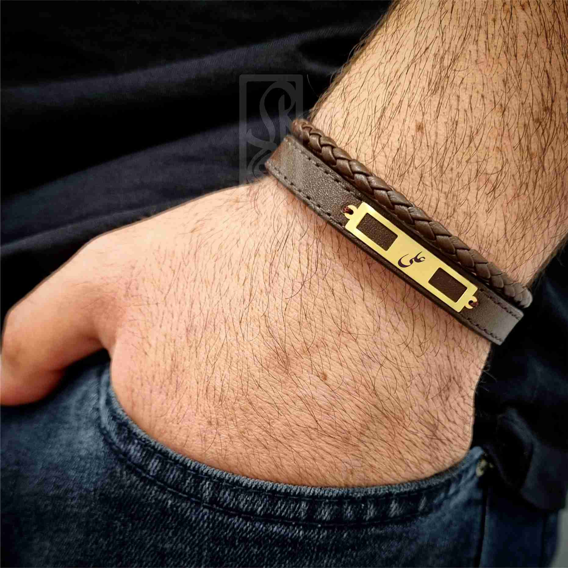 دستبند طلا 18 عیار مردانه لیردا مدل اسم علی 6600