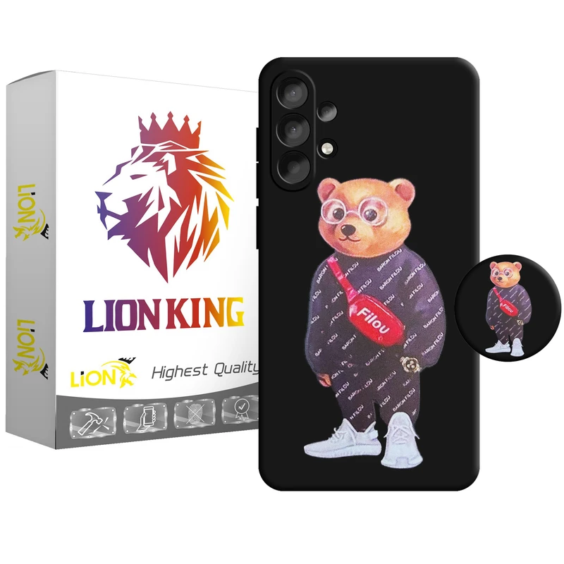 کاور لاین کینگ مدل  FILOU BEAR مناسب برای گوشی موبایل سامسونگ Galaxy A32 4G به همراه پایه نگهدارنده