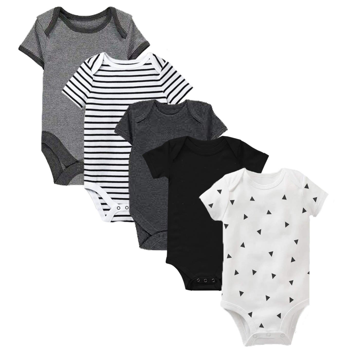 بادی آستین کوتاه نوزادی جورج مدل GEN00314 مجموعه 5 عددی