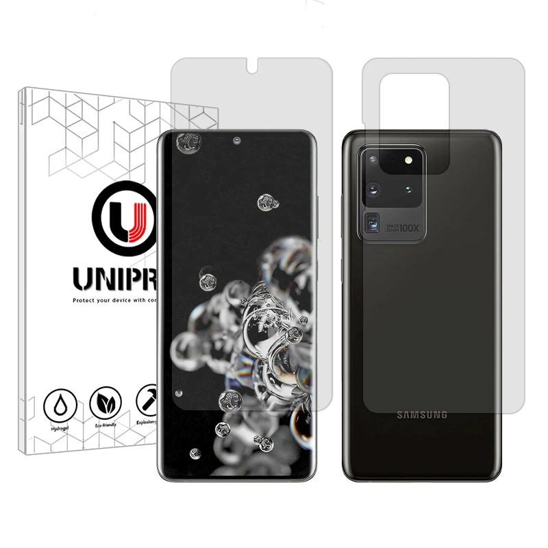 محافظ صفحه نمایش شفاف یونی پرو مدل Star 5 مناسب برای گوشی موبایل سامسونگ Galaxy S20 Ultra به همراه محافظ پشت گوشی