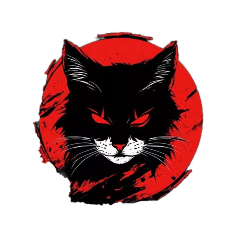 استیکر پارچه و لباس پاد آفرین مدل مینیمال گربه بامزه جذاب کد 2101