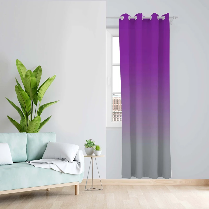 پرده طرح دو رنگ مدل مخمل پانچی کد 5565L z سایز 140x200 سانتی متر