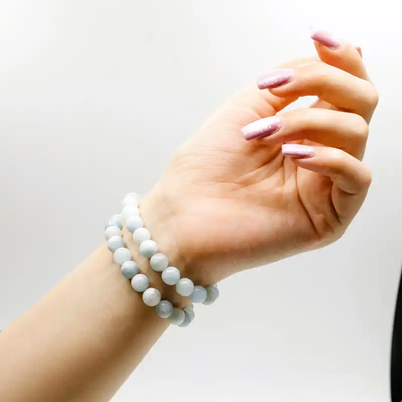 دستبند زنانه مدل سنگ آکومارین