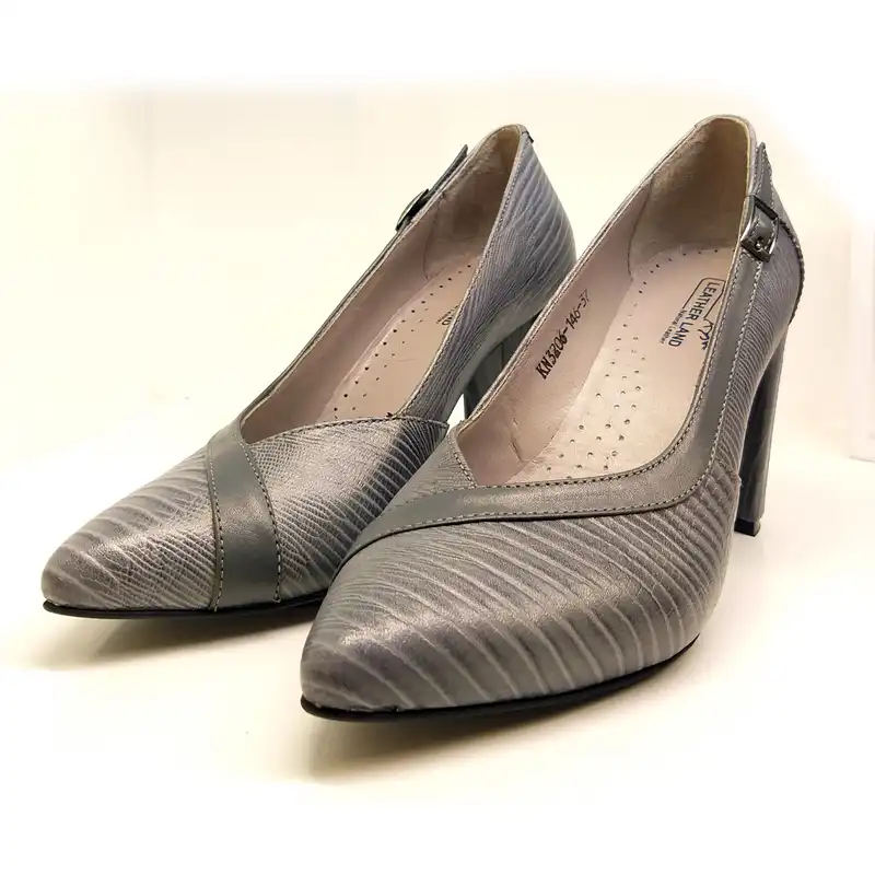 کفش زنانه سرزمین چرم مدل 1605 رنگ طوسی