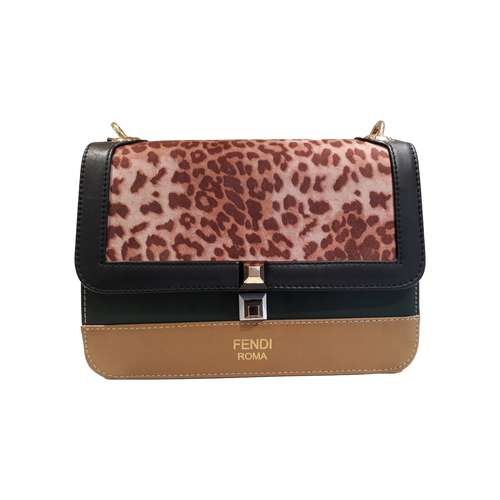 کیف دوشی زنانه فندی مدل پلنگی