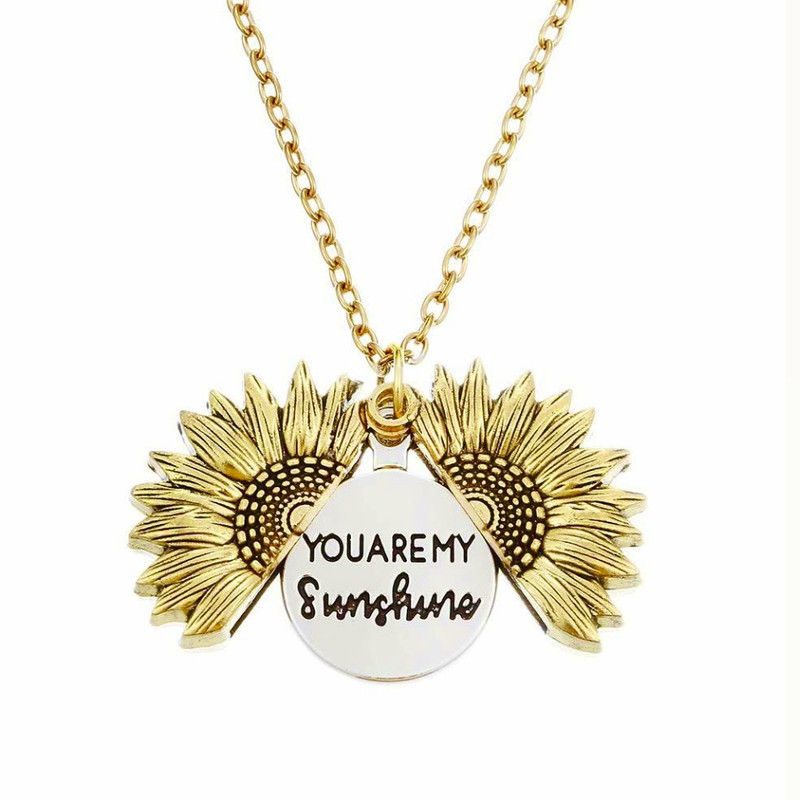 گردنبند زنانه مدل آفتاب گردان you are my sunshine
