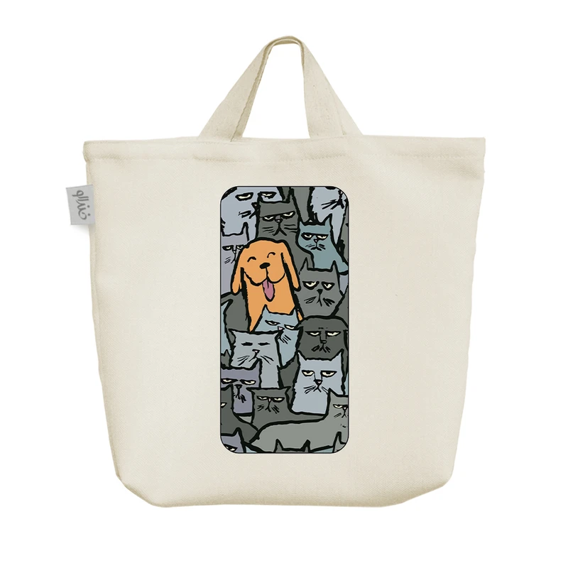 ساک خرید خندالو مدل سگ در میان گربه ها کد 8627