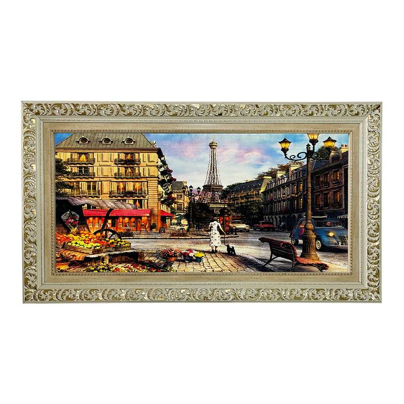 تابلو فرش ماشینی طرح دستبافت مدل پاریس کد 7689