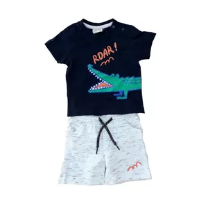 ست تی شرت و شلوارک نوزادی مدل دایناسوری