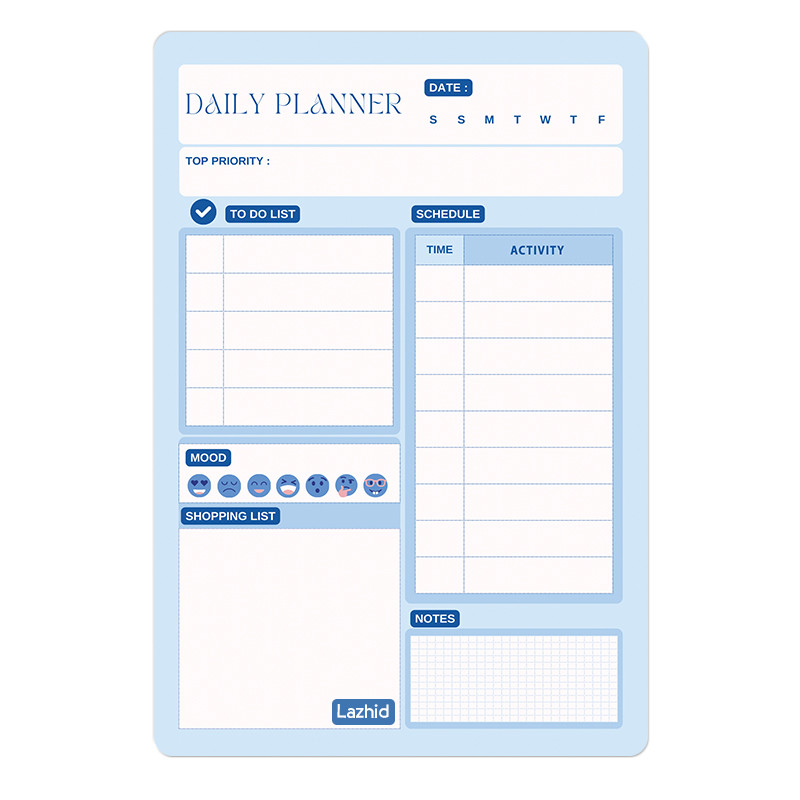 تخته وایت برد لاژید طرح پلنر روزانه مدل آهنربایی سایز 20X30 سانتیمتر