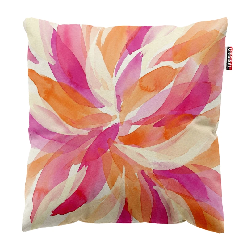 کوسن پاد آفرین مدل مینیمال طرح گل و برگ کد PK403563 سایز 40*40 سانتی متر