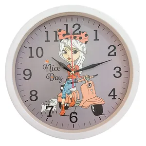 ساعت دیواری کودک مدل دختر موتور سوار کد 40240