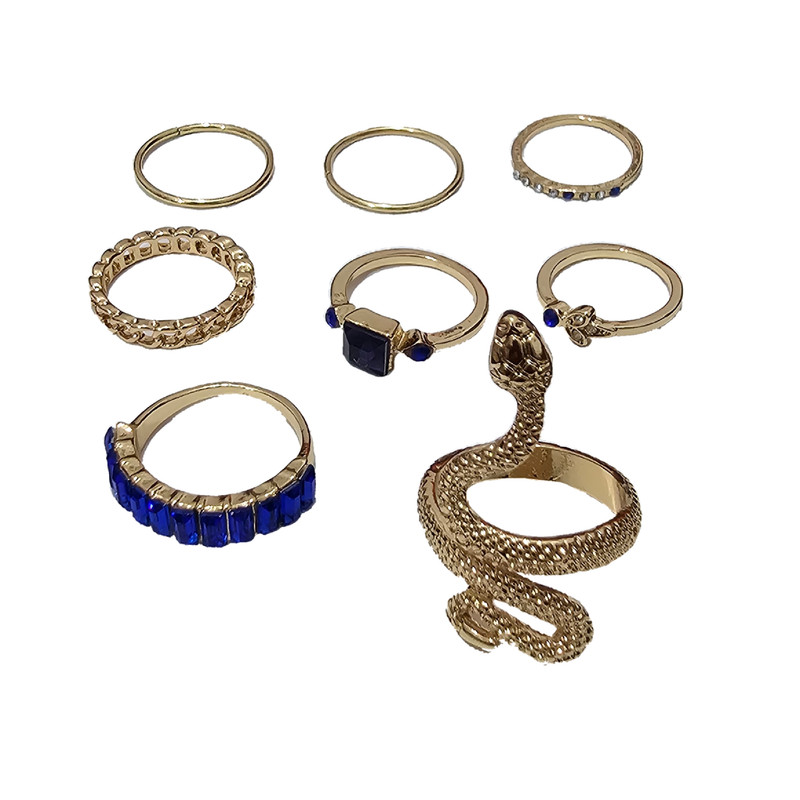 انگشتر زنانه مدل مار نگین باگتی کد N1 مجموعه 8 عددی انگشتر زنانه مدل مار نگین باگتی کد N1 مجموعه 8 عددی