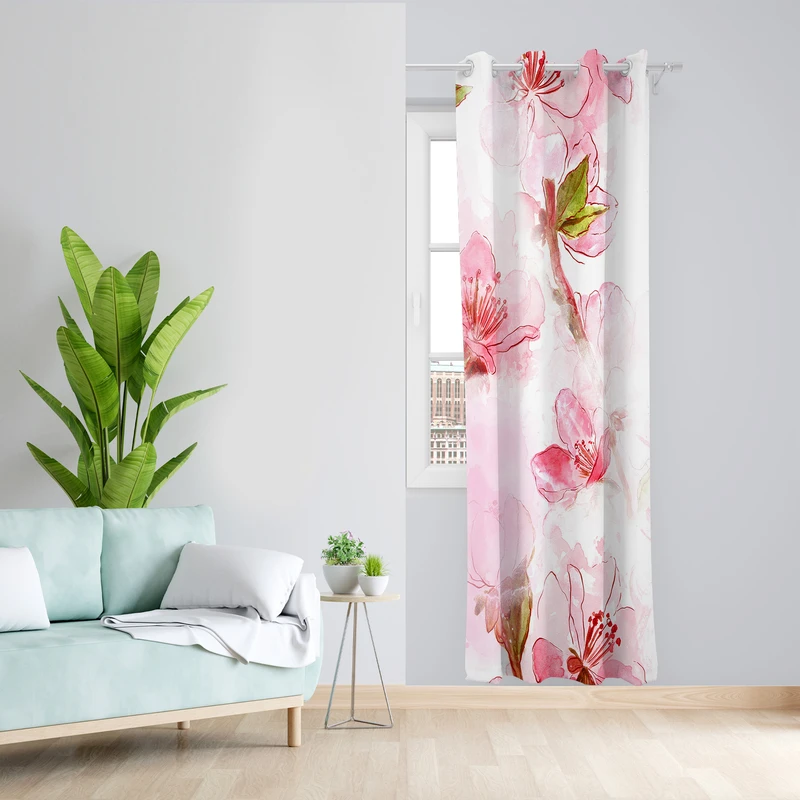 پرده طرح شکوفه مدل مخمل پانچی کد  L 262 Z سایز 140x200 سانتی متر