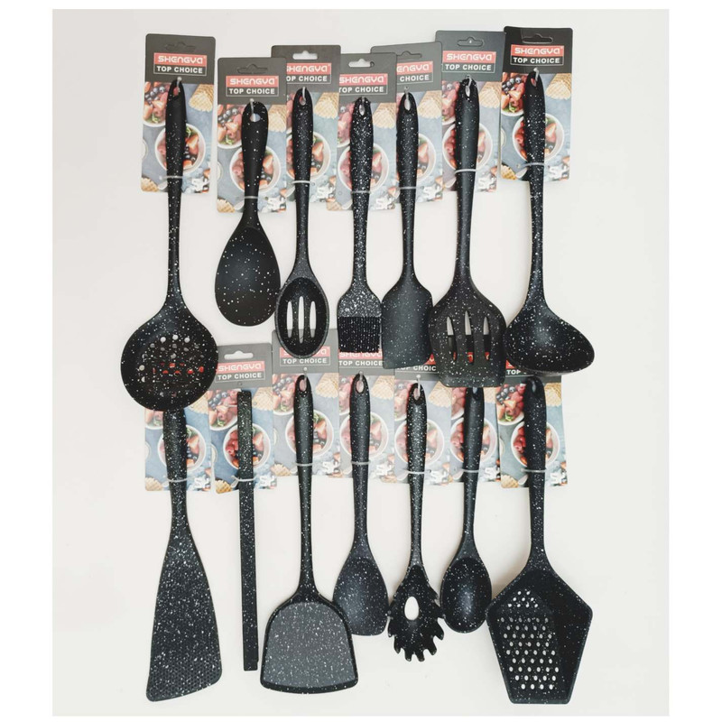 سرویس کفگیر و ملاقه 14 پارچه شنگیا مدل سیلیکون