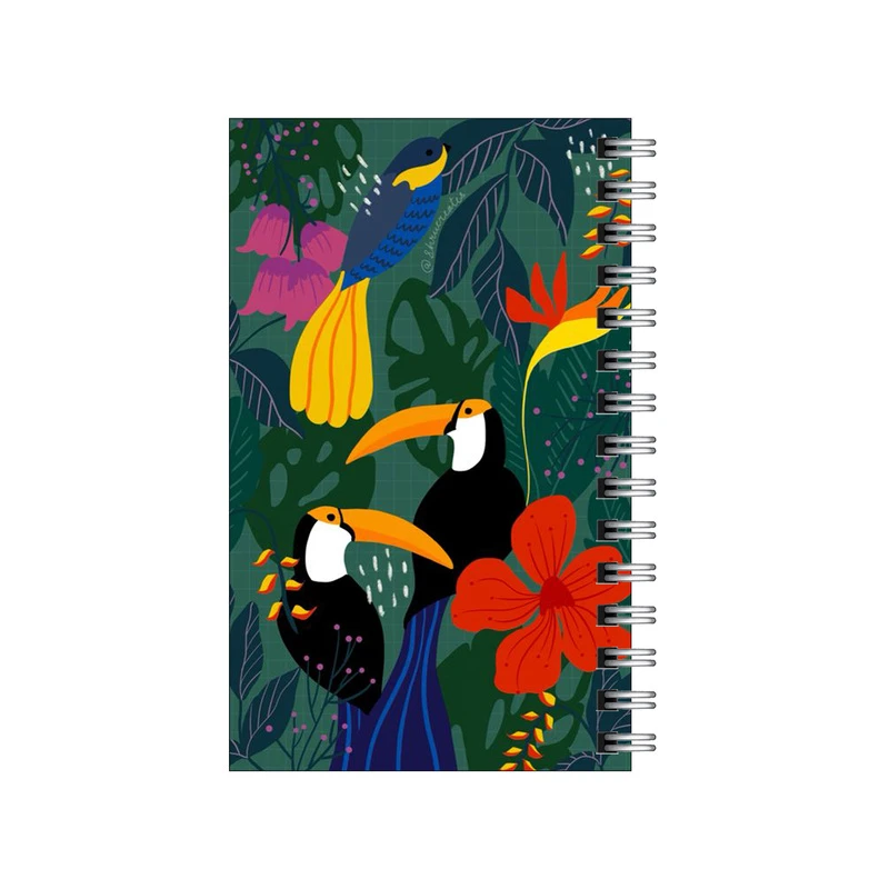 دفترچه یادداشت مدل to do list طرح گل ها و پرندگان کد 4499385