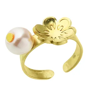 انگشتر زنانه گالری عزیزی طرح گل مدل 15527