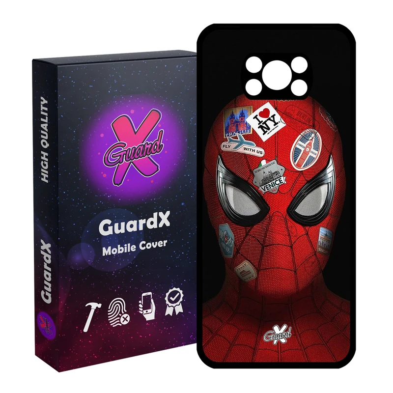 کاور گارد ایکس طرح Spider Man مدل Glass10033 مناسب برای گوشی موبایل شیائومی Poco X3 Pro