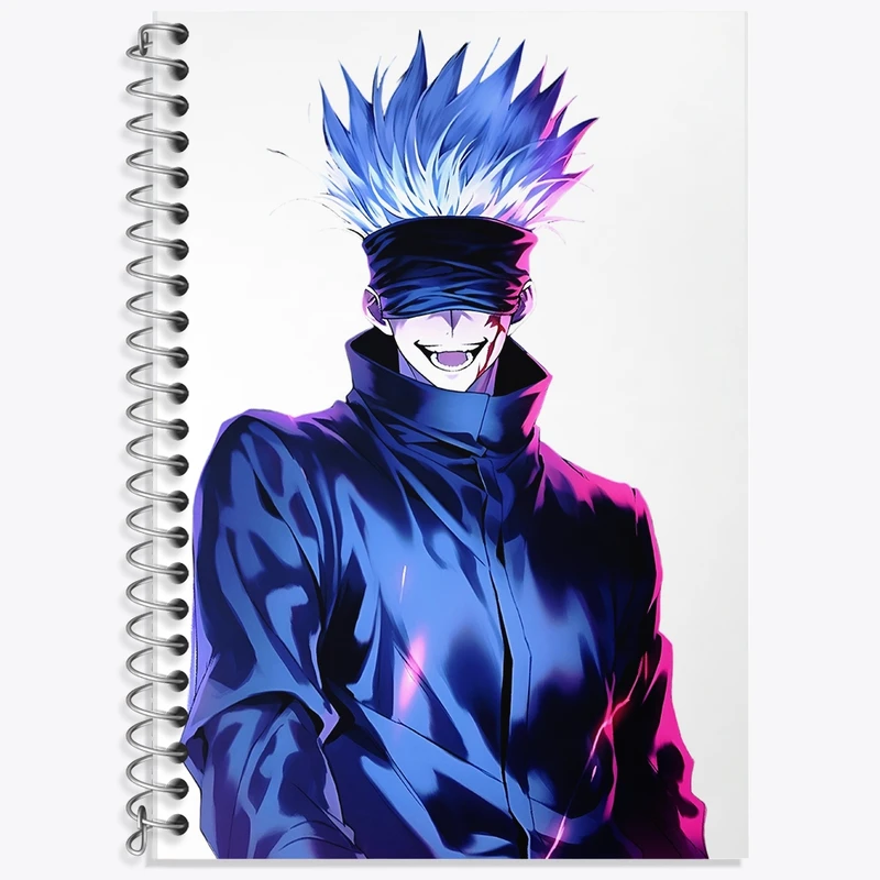 دفتر زبان 50 برگ خندالو مدل دو خط طرح گوجو ساتورو انیمه جوجوتسو کایزن کد F1580