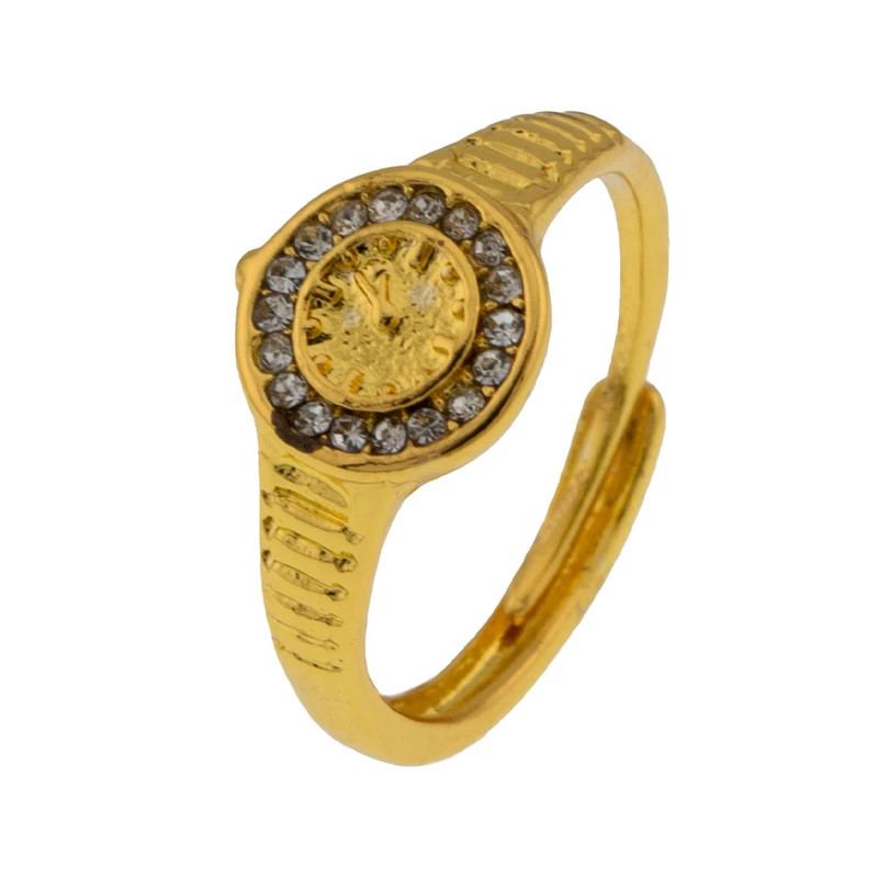 انگشتر زنانه برانت طرح ساعت نگین دار