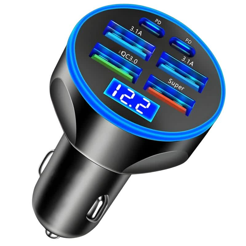 شارژر فندکی 66 وات فیوپلاس مدل FP-89 به همراه کابل usb-c