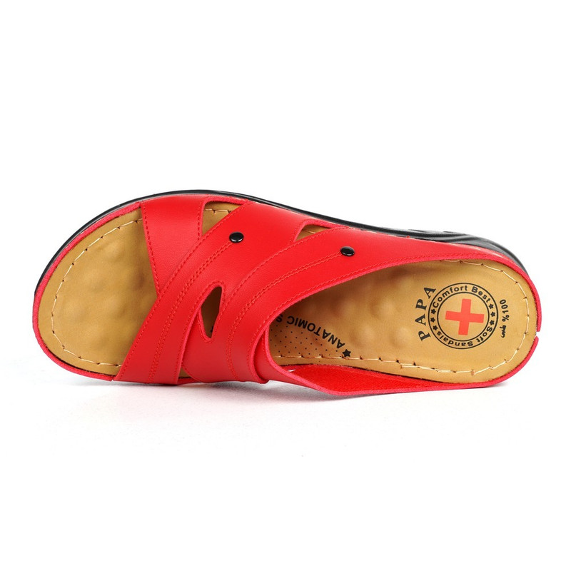 دمپایی زنانه پاپا مدل آدرینا رنگ قرمز