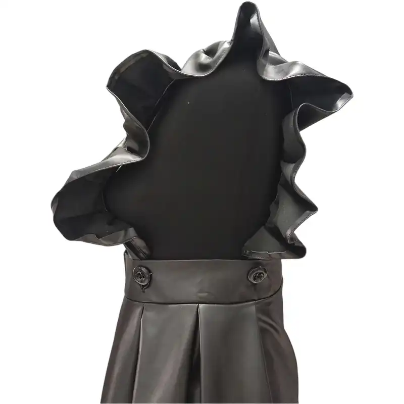 دامن نیم کلوش زنانه مدل ساسبندی 10313 رنگ مشکی