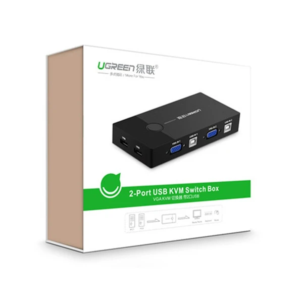 عکس شماره 3 : سوئیچ kvm vga دو پورت یوگرین مدل ug-30357
