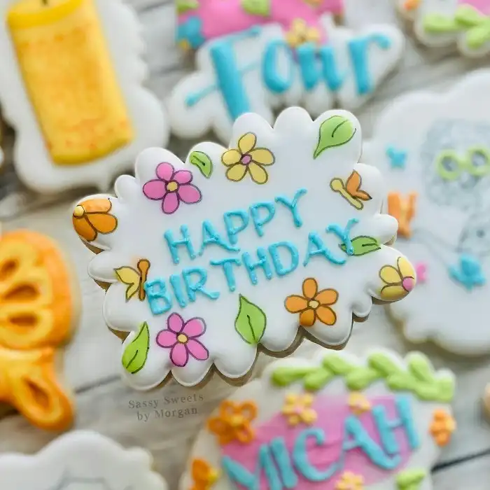 ابزار تزیین کیک به گز مدل استنسیل کوکی طرح Happy