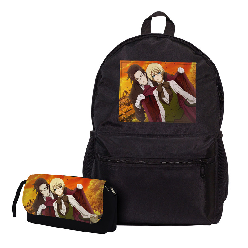 کوله پشتی طرح انیمه black butler کد خادم سیاه به همراه جامدادی