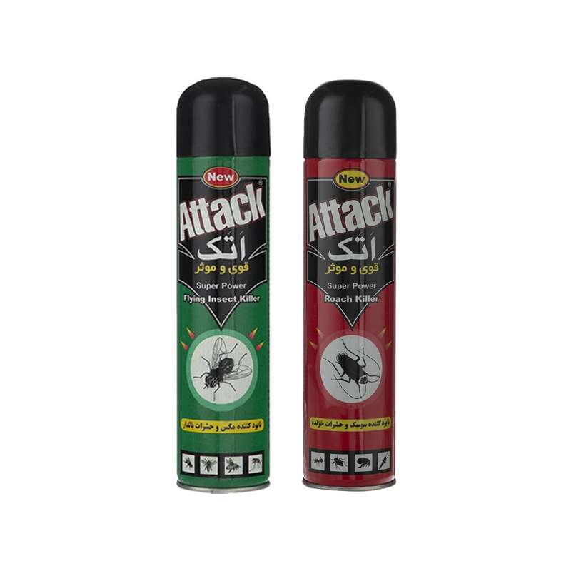 اسپری سوسک کش اتک مدل Bundle حجم 400 میلی لیتر مجموعه 2 عددی