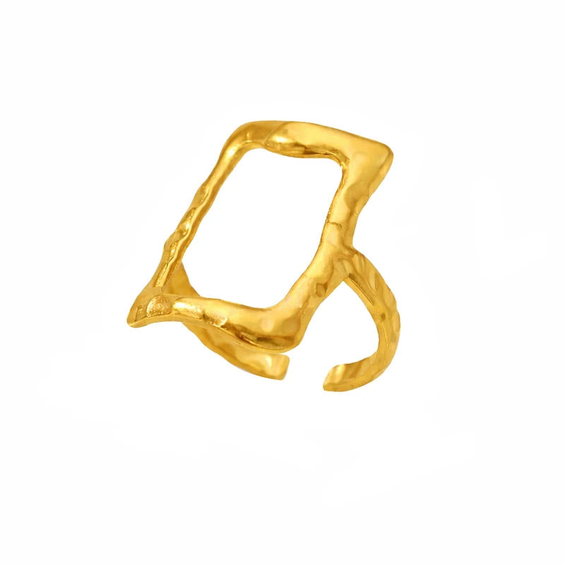 انگشتر زنانه مدل مینیمال مربعی کد LUX0142