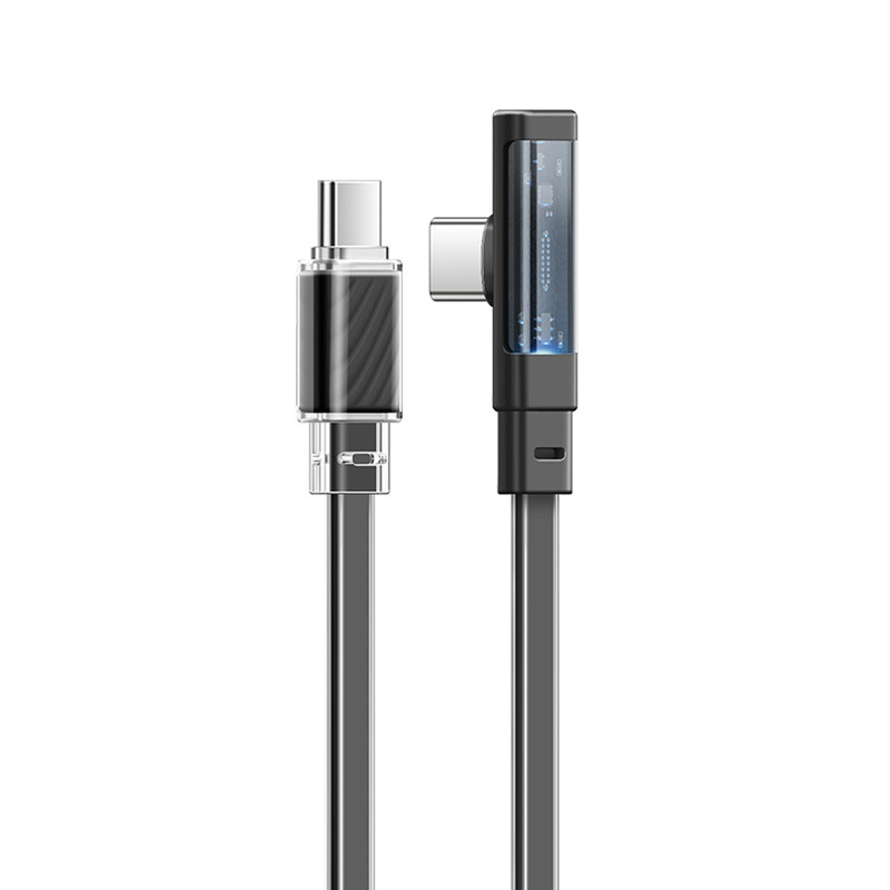 کابل USB-C مک دوددو مدل 90Tyep-C to Type-C Transparent 65W طول 1.2 متر