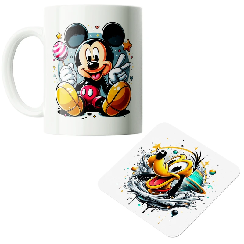 ماگ پاد آفرین مدل کارتونی میکی موس کیوت فانتزی بامزه کد PZ331 به همراه زیرلیوانی
