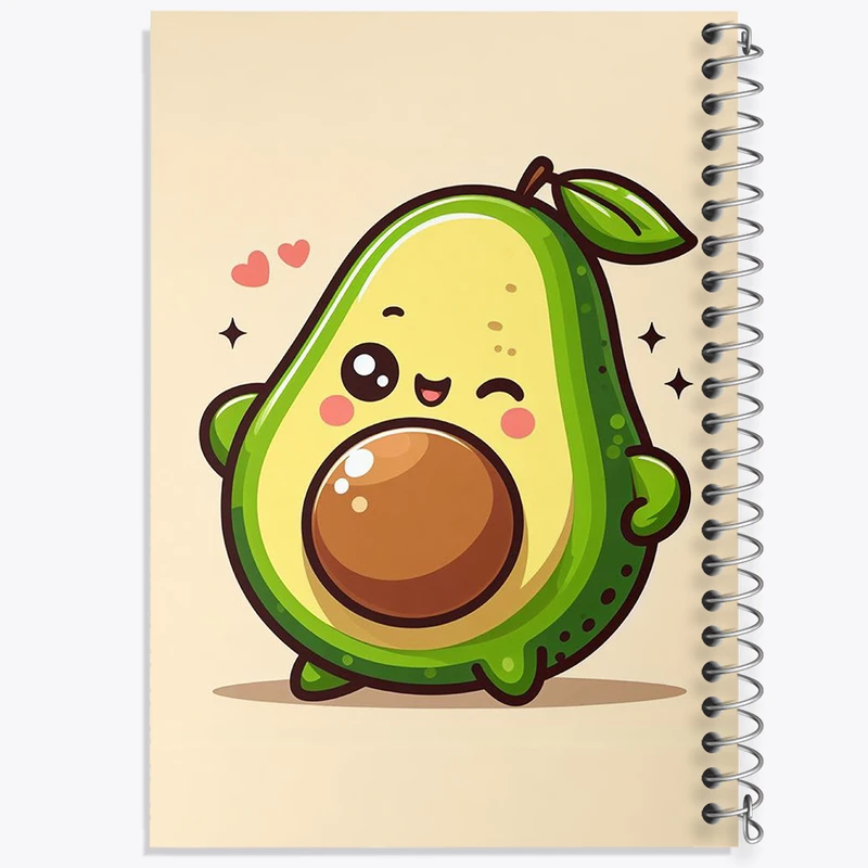 دفتر ژورنال نویسی 50 برگ خندالو مدل نقطه ای طرح آووکادو بامزه کد N1904