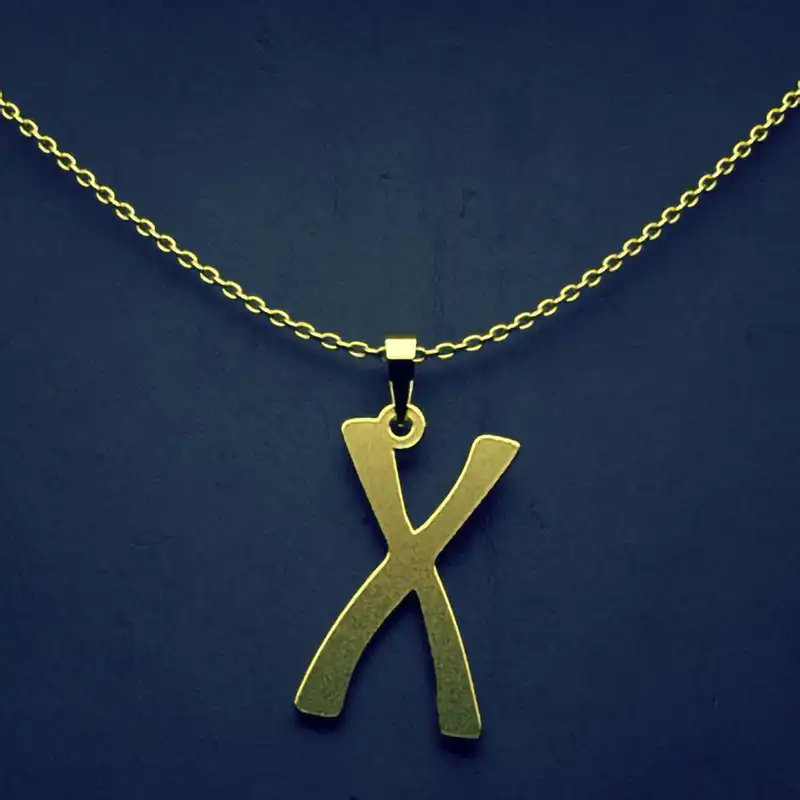 گردنبند طلا 18 عیار زنانه مدوپد مدل حرف X کد H3-1-1199