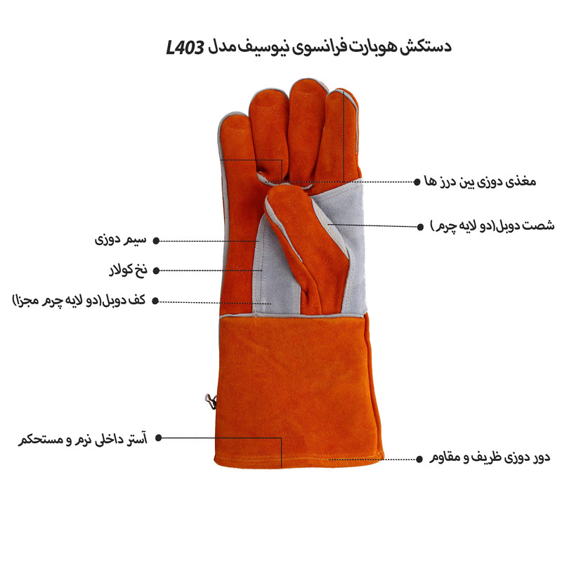 دستکش ایمنی نیوسیف مدل هوبارت L403