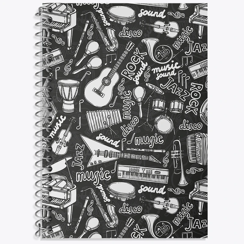 دفتر زبان 50 برگ خندالو مدل دو خط طرح موزیک کد N302