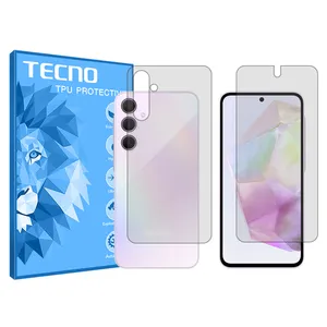 Tecno clear screen protector HyGEL model suitable for Samsung Galaxy A35 mobile phone along with back protector