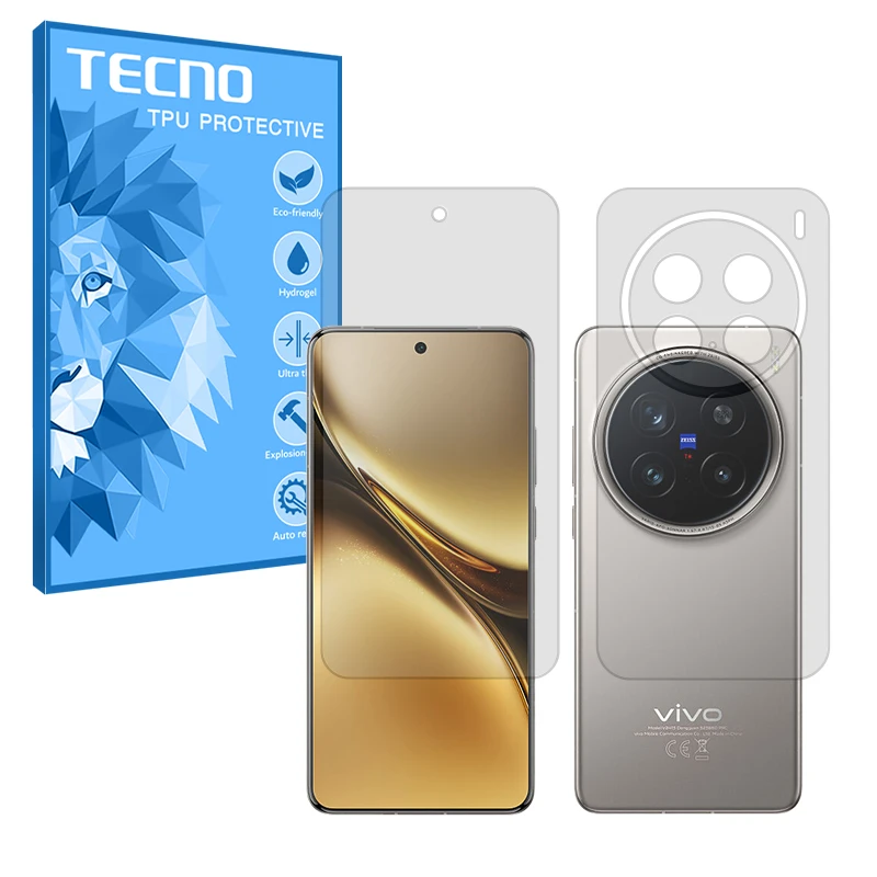 محافظ صفحه نمایش مات نکنو مدل Resistant مناسب برای گوشی موبایل ویوو  X200 Pro به همراه محافظ پشت گوشی 