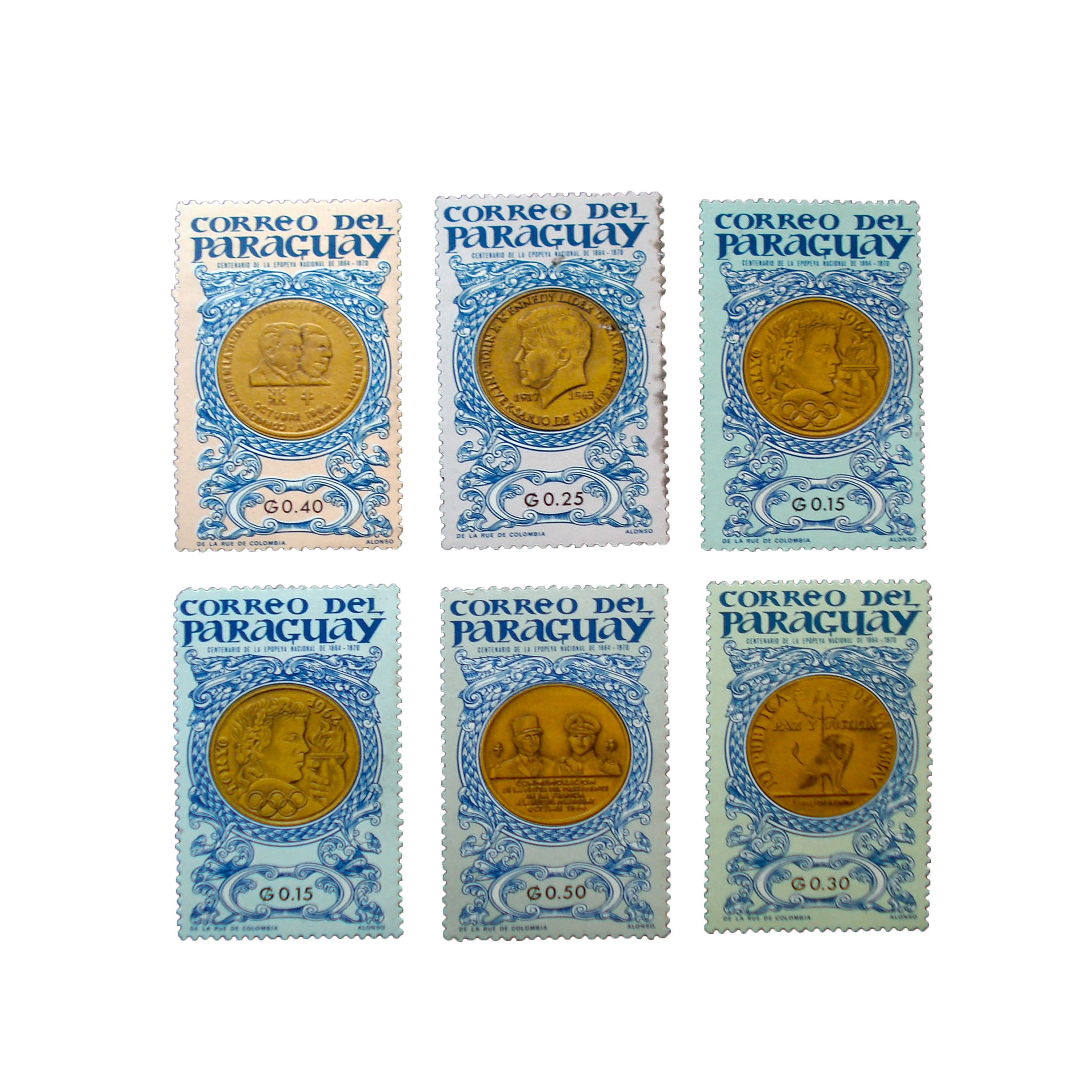 تمبر یادگاری مدل سکه کد Coin-002 مجموعه 6 عددی