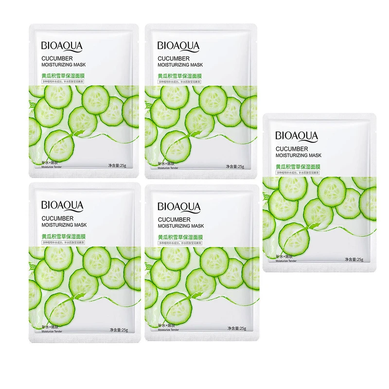 ماسک صورت بایو آکوا مدل روشن کننده وزن 30 گرم بسته 5 عددی