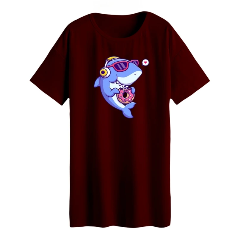 تی شرت لانگ زنانه مدل کوسه کد ۲