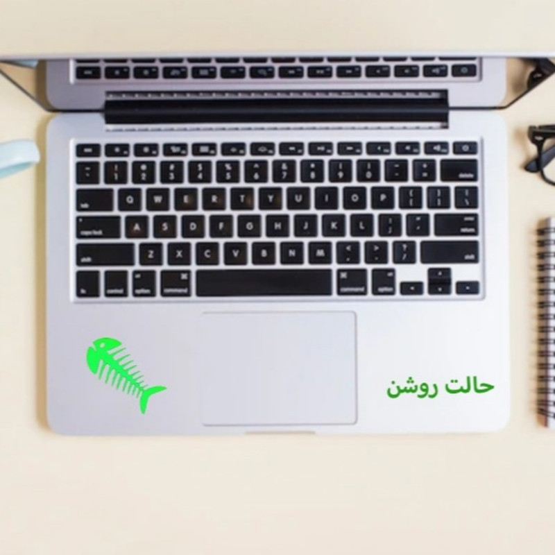 استیکر مدل شبنما طرح اسکلت ماهی