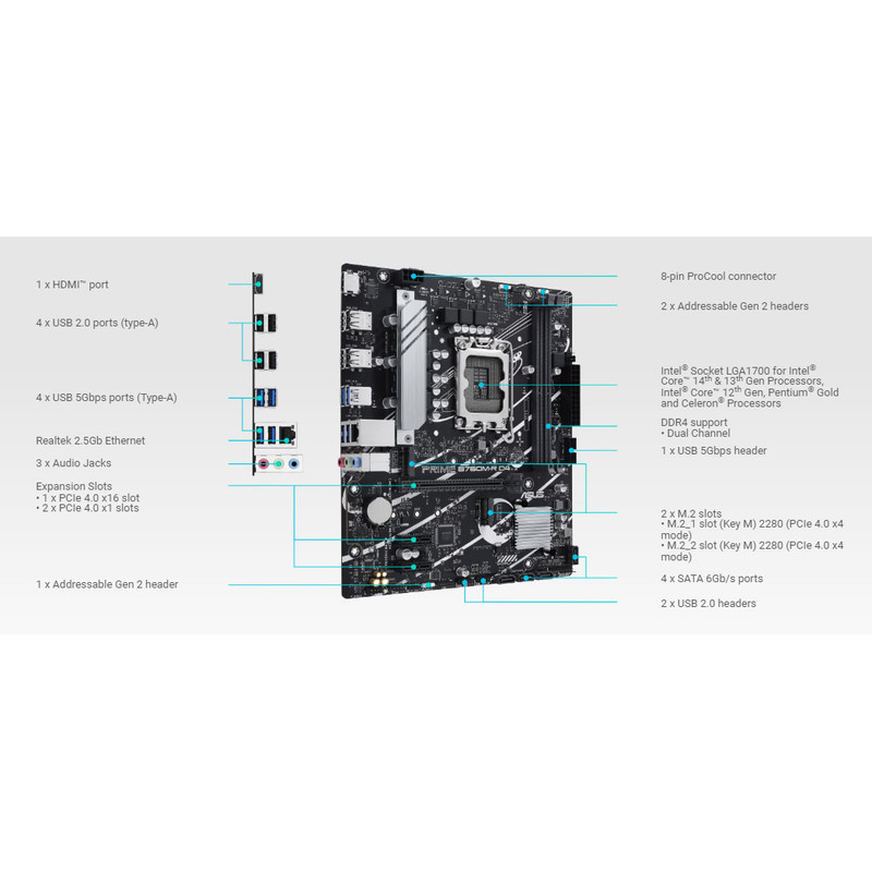 مادربرد ایسوس مدل PRIME B760M-R D4