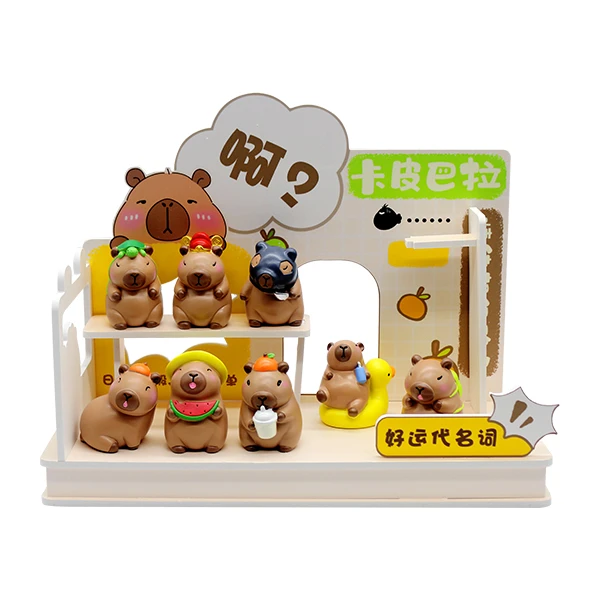 فیگور سرامیکی کاپی بارا مدل xln053 ارتفاع 4 سانتی‌متر بسته 8 عددی