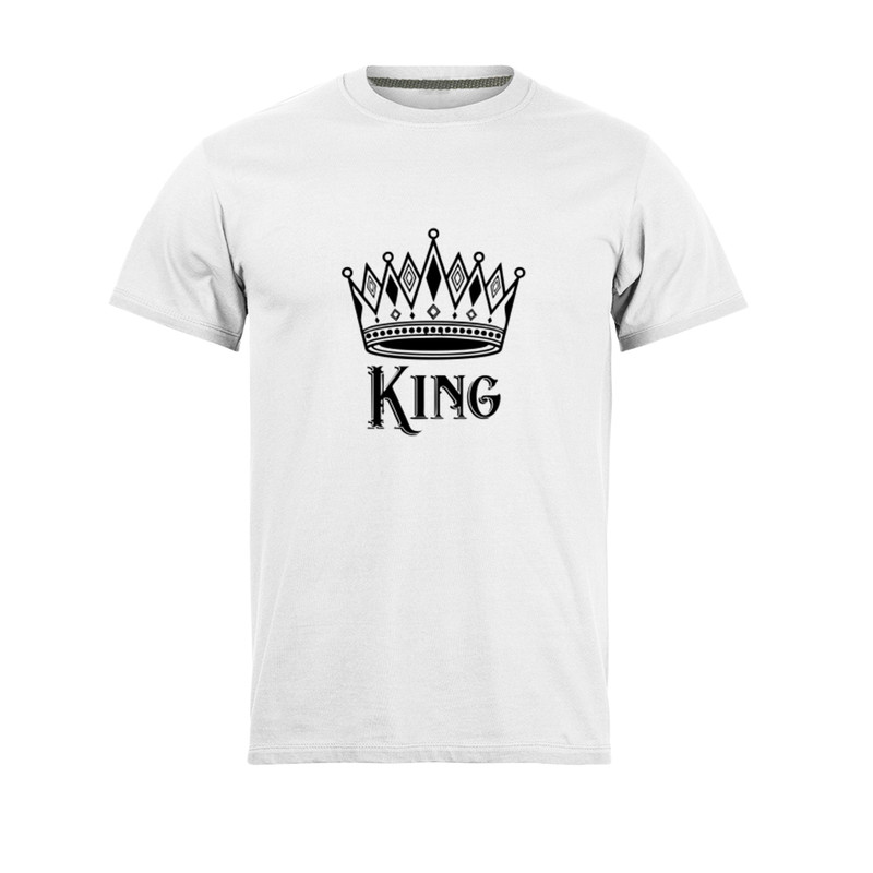 تی شرت آستین کوتاه مردانه مدل king_NC1_0252 رنگ سفید
