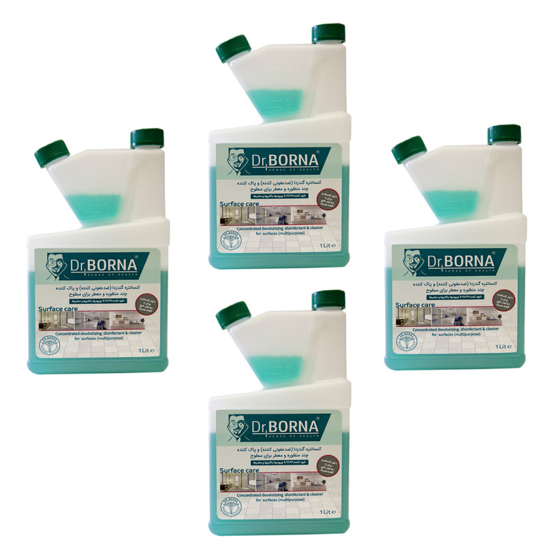 محلول ضدعفونی کننده سطوح دکتر برنا مدل surface حجم 1000 میلی لیتر بسته 4 عددی