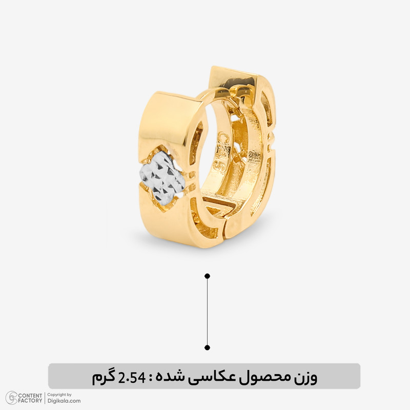 گوشواره کلیپسی طلا 18 عیار زنانه گلدم مدل E253003 ونکلیف - 2